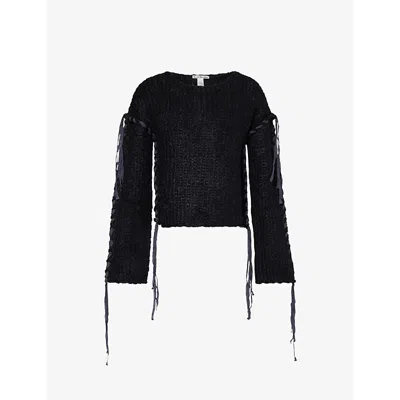 Acne Studios Women Wool Blend Crewneck Sweater In Black