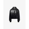 Acne Studios Womens Black Padded Relaxed-fit Faux-leather Jacket In Black