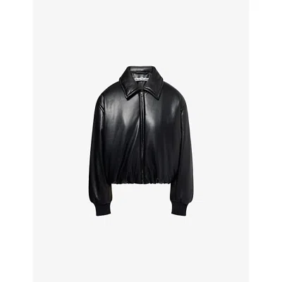 Acne Studios Womens Black Padded Relaxed-fit Faux-leather Jacket