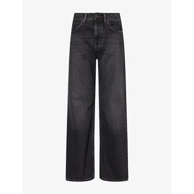 Acne Studios Womens Black Regular-fit Wide-leg Denim Jeans
