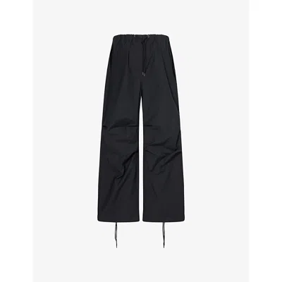 Acne Studios Womens Black Relaxed-fit Cotton-blend Trousers