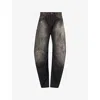Acne Studios Womens Washed Black Gothik Barrel-leg Denim-blend Jeans In Animal Print