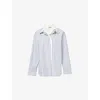 Acne Studios Womens Blue White Layered Striped Cotton-poplin Shirt In Blue