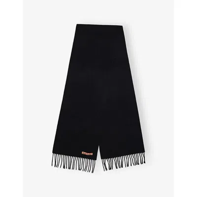 Acne Studios Womens Canada Skinny Wool Scarf Black