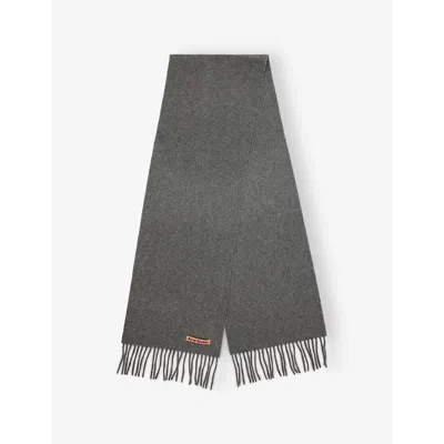 Acne Studios Womens Canada Skinny Wool Scarf Grey Melange