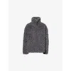 Acne Studios Womens Carbon Grey Relaxed-fit High-neck Faux-fur Jacket In Gray