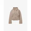 Acne Studios Womens Charcoal Grey Gathered-hem Drawstring-hooded Woven Bomber Jacket In Charcoal Grey