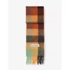 Acne Studios Women Multicolor Scarf With Check Motif And Logo Patch In Alpaca And Wool Blend Woman