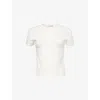 Acne Studios Womens Brand-embroidery Round-neck Cotton-jersey T-shirt Cold White Xs