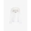 Acne Studios Womens Dusty White Edden 1996 Long-sleeve Cotton And Hemp-blend Jersey T-shirt In Dusty White