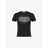 Acne Studios Womens Brand-embroidery Round-neck Cotton-jersey T-shirt Faded Black Xs