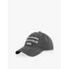 Acne Studios Womens Faded Black Carliy 1996 Embroidered Cotton Baseball Cap In Black