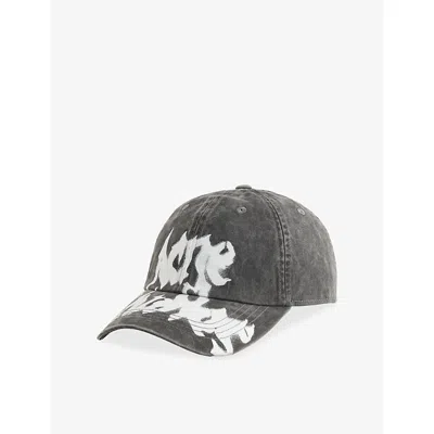 Acne Studios Womens Carliy Goth Cotton Baseball Cap Faded Black