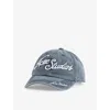 Acne Studios Carliy Logo Cotton Cap In Faded Blue