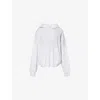 Acne Studios Womens Oversized Brand-print Cotton-blend Hoody Pale Grey Melange In Pale Grey Melange