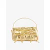 Acne Studios Womens Multipocket Micro Leather Cross-body Bag Gold In Gold
