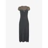 Acne Studios Gray Layered Jersey Midi Dress In Grey Anthracite