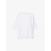 Acne Studios Womens Grey Melange Eniko Gathered Brand-patch Cotton-jersey T-shirt In Gray