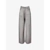Acne Studios Womens Five-pockets Wide-leg Cotton-jersey Trousers Grey Melange In Grey Melange
