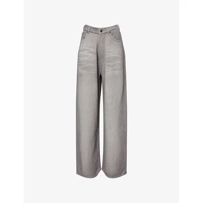 Acne Studios Womens Five-pockets Wide-leg Cotton-jersey Trousers Grey Melange