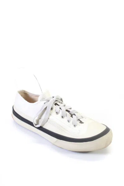 Acne Studios Womens Low Top Lace Up Rubber Sole Casual Sneakers White