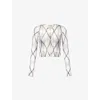 Acne Studios Kahoo Argyle Cropped Mohair-blend Cardigan In White