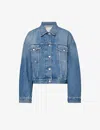 Acne Studios Womens Mid Blue Morris Faded-wash Boxy-fit Denim Jacket In Blue