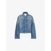 Acne Studios Relaxed Cropped Denim Jacket In Mid Blue