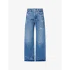 Acne Studios Womens Mid Blue Vintage Blue Flared-leg Denim Jeans In Blue