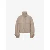Acne Studios Womens Mud Grey Relaxed-fit High-neck Shell Jacket In Gray