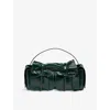 Acne Studios Multipocket Bow-detailed Embellished Leather Shoulder Bag In Dark Green