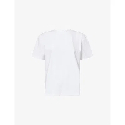 Acne Studios Womens  Eram U-face Round-neck Stretch-cotton T-shirt In White