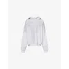 Acne Studios Womens Oversized Brand-print Cotton-blend Hoody Pale Grey Melange In Gray