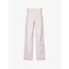 Acne Studios Womens Pale Pink 1981 Wide-leg Denim Jeans Xxs In Pink