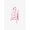 Acne Studios Womens Hanging-panel Long-sleeves Stretch-woven Shirt Pastel Pink In Pink