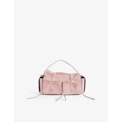 Acne Studios Womens  Multipocket Lux Leather Shoulder Bag In Powder Pink