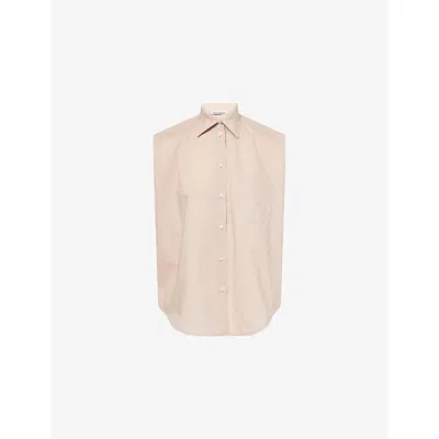 Acne Studios Womens Powder Pink Sinora Sleeveless Cotton And Silk Shirt In Neutral