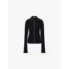 Acne Studios Koton Zip Cotton Rib Cardigan In Black