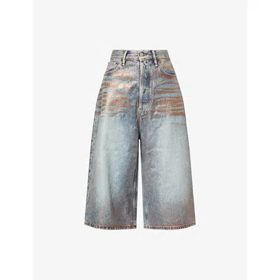 Acne Studios Womens  Judda Glitter Denim Shorts