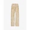 Acne Studios Womens  Faded Stain-pattern Denim Jeans In Neutral