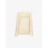 Acne Studios Womens Sand Beige Logo-print Long-sleeve Relaxed Cotton-jersey T-shirt In White