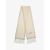 Acne Studios Womens White Brand-patch Knitted Scarf In White