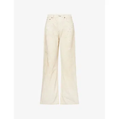 Acne Studios Womens White Trafalgar Straight-leg Denim Jeans In Neutral