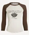 Acne Studios Printed Cotton-ribbed T-shirt In Brown