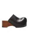 Acne Studios Leather Wood Clogs In Black