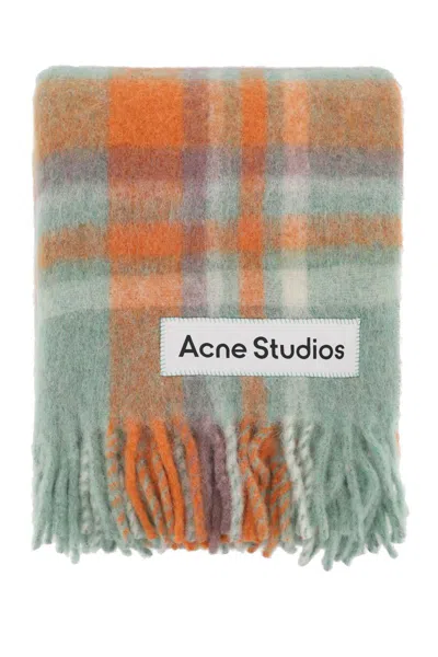 Acne Studios Wool & Mohair Extra Large Scarf In Arancio