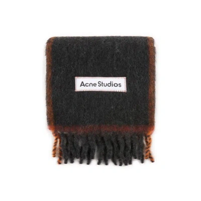 Acne Studios Wool And Mohair Scarf In Black