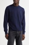 Acne Studios Wool & Yak Hair Sweater In Navy Melange