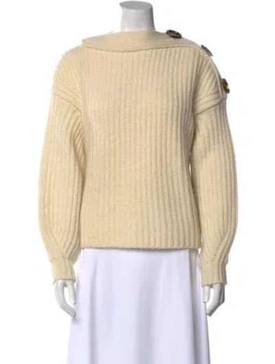 Pre-owned Acne Studios Wool Bateau Neckline Sweater In Neutral