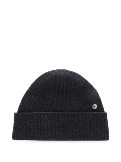 Acne Studios Wool Beanie With Rivet In Black